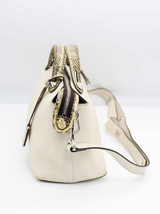 Fendi By The Way 2Way Bag Light Beige x Python