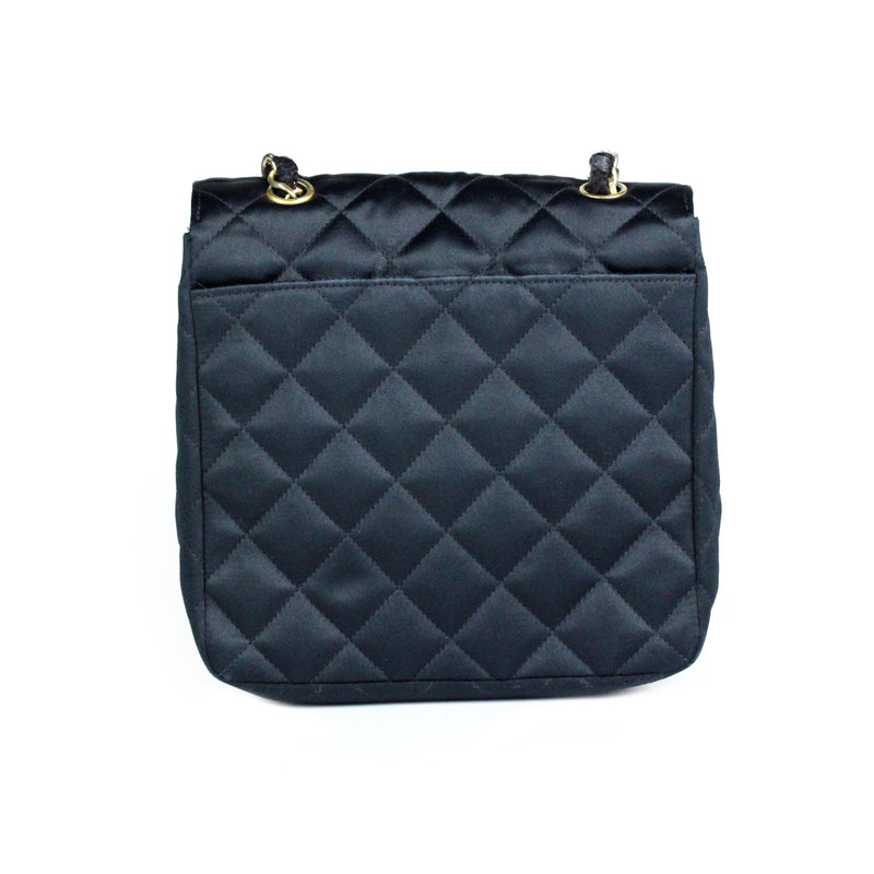 Chanel Mini Quilted Satin Chain Shoulder