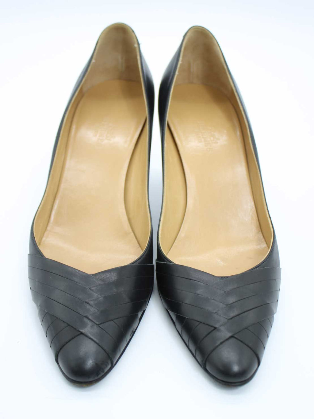 Hermes Woven Leather Pumps (Black)