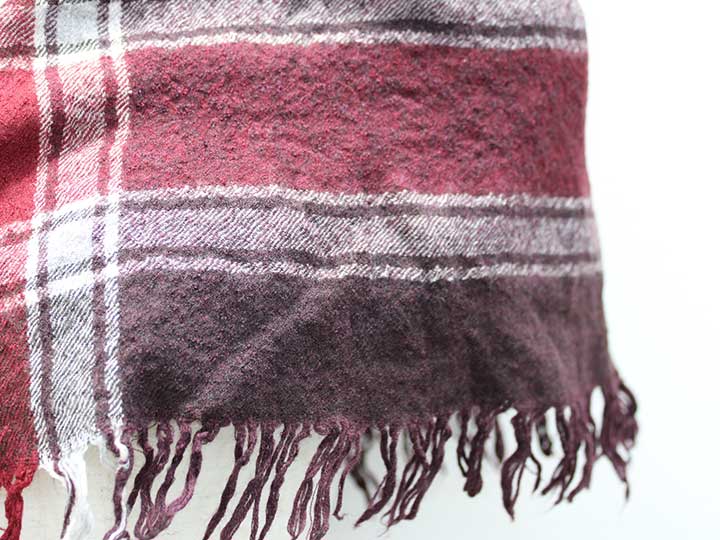 Gucci Wool-Silk Check Stole (Wine Red)