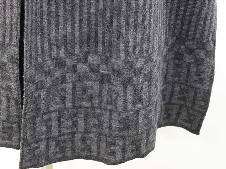 Fendi Stripe x Zucca Wool Muffler Gray x Dark Gray