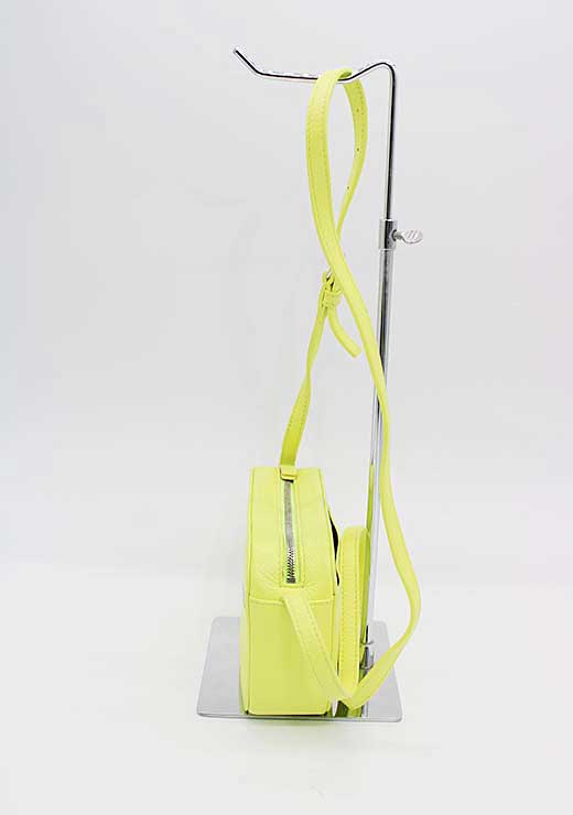BALENCIAGA Logo Leather Camera Bag Yellow