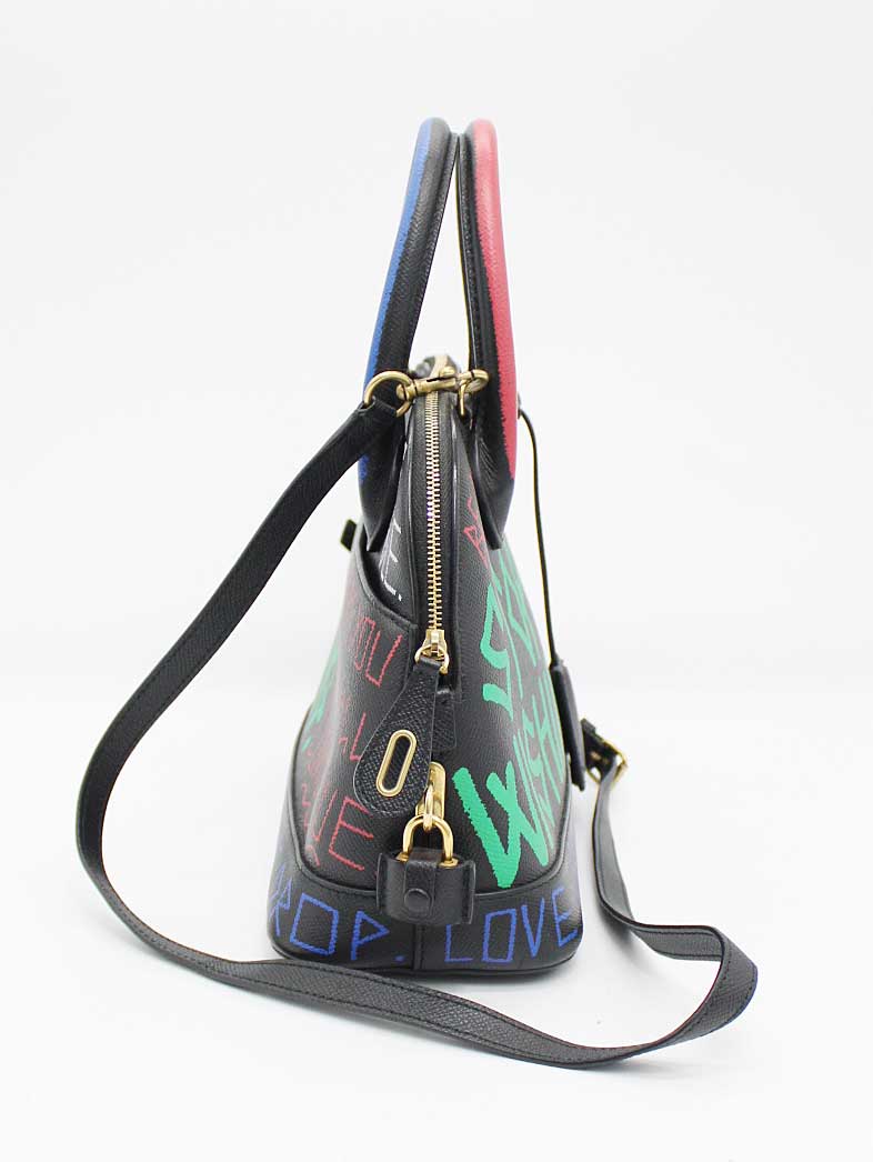 BALENCIAGA Ville Top Handle Graffiti Black / Multicolor
