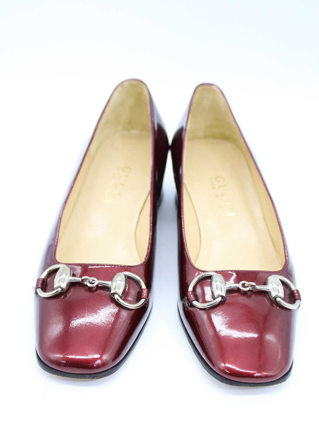 Gucci Enamel Bit Pumps (Bordeaux)