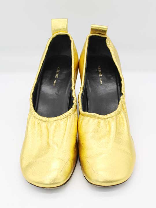 Celine Ballerina Pumps (Gold)