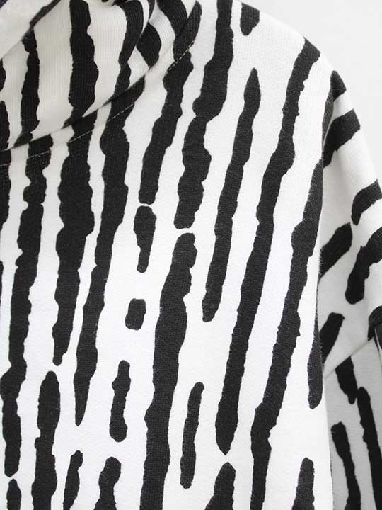 Balenciaga Zebra Print Hooded Parka White x Black