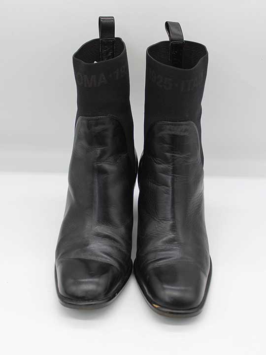 Fendi Leather Panel Stretch Boots (Black)