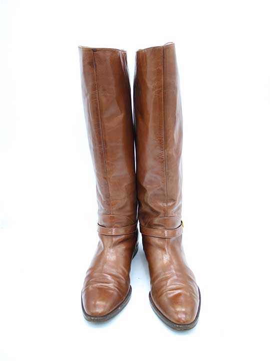Salvatore Ferragamo Leather Long Boots (Brown)