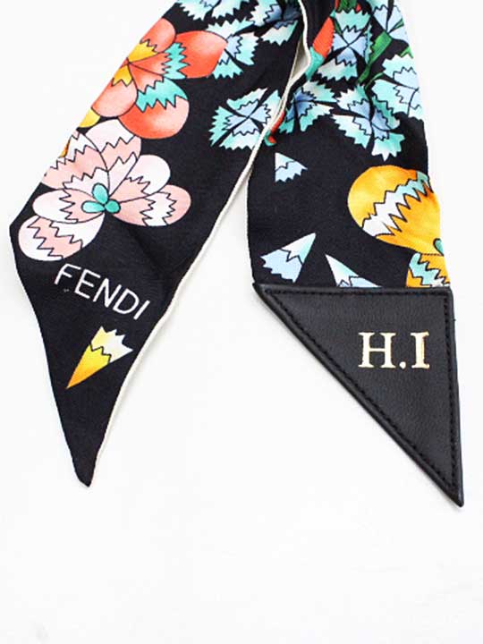 Fendi Silk Ribbon Strap Black x Multicolor