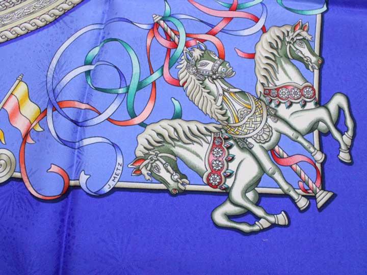 Hermes Carre 90 LUNAPARK Amusement Park Print Scarf (Blue)