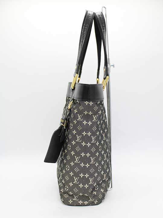 LOUIS VUITTON Monogram Mini Lin Lucille PM Black / Light beige