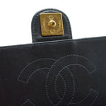 Chanel Black Lambskin Push-lock Single Flap