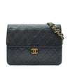 Chanel Black Lambskin Push-lock Single Flap