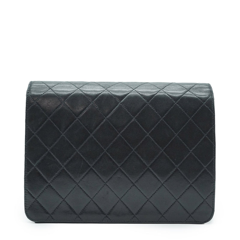 Chanel Black Lambskin Push-lock Single Flap