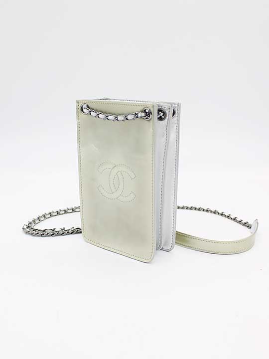 CHANEL CC Chain Shoulder Bag Silver (front/back: light gold)